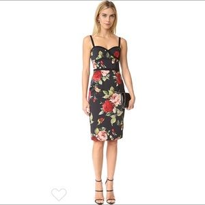 Black Halo Sheath Daria  Floral Panel Dress